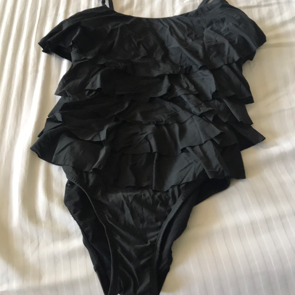 One Piece Swimsuit with Tiered Ruffles